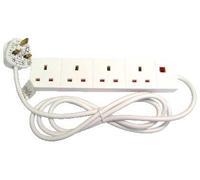 Cables Direct RB-02M04D power extension 2 m 4 AC outlet(s) Indoor Whit