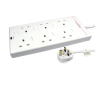 Cables Direct RB-10-6GANGSWD surge protector White 6 AC outlet(s) 10 m