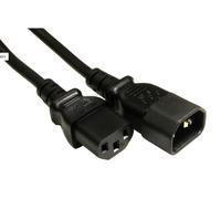 C14 to C13 Mains Extension 1.8m Male to Female Power Cord/Cable - Blac