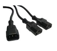 Cables Direct RB-335W power cable Black C14 coupler 2 x C13 coupler