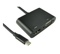 Cables Direct USB C TO HDMI 4K 30Hz + VGA 1080p @ 60Hz USB graphics adapter Black