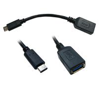 15cm USB 3.0 Type C (M) to Type A (F) Cable - Black