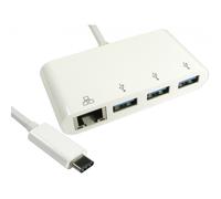 Cables Direct USB3C-ETHGHUBA laptop dock/port replicator USB 3.2 Gen 1 (3.1 Gen 1) Type-C White
