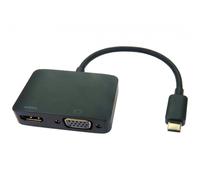 Cables Direct USB3C-HDMI-VGA014K USB graphics adapter 3840 x 2160 pixels Black