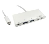 Cables Direct USB3C-HUB2CR-WPD USB 3.2 Gen 1 (3.1 Gen 1) Type-C White