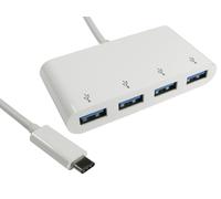 Cables Direct USB3C-HUB4BP interface hub USB 3.2 Gen 2 (3.1 Gen 2) Type-C 5000 Mbit/s White