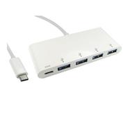Cables Direct USB3C-HUB4BPWPD. Host interface: USB 3.2 Gen 1 (3.1 Gen 1) Type-C Hub interfaces: USB 3.2 Gen 1 (3.1 Gen 1) Type-C. Data transfer rate: 5000 Mbit/s Product colour: White