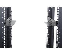 CablesAndKits Fully Adjustable 4 Post Rack Mount Server Rack Rails, 1RU Height, 14 Gauge Steel, Black Powder Coated, Fits 19" 23" 30" Racks, 20.25"-33.25" Depth, Supports 200lbs