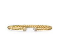 Cablespira® Flex Bracelet In 18ct Yellow Gold With Pavé Diamond Domes, 4mm - Size Medium