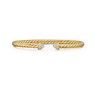 Cablespira® Flex Bracelet In 18ct Yellow Gold With Pavé Diamond Domes, 4mm - Size Small