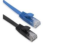 Cablesson Cat6 Ethernet Super Slim Network Patch cable - 2 Pack - RJ45 Connector Lead - Flat Broadband Cable for LAN 250MHz 1000Mbps - Ideal for Internet, Router, Modem, TV, PC & Laptop - 1m