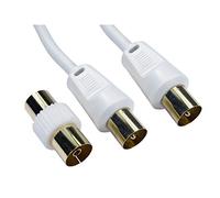 CableStop® 1m - 20m RF Coaxial Digital TV Aerial Cable Television Extension Coax Fly Lead (10M, WHITE)