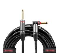 Cableworks Gator Premium 10 Ft Straight to Right Angle Guitar Instrument Cable with Quiet Switch Technology (GCWH-INS-10RAQT)