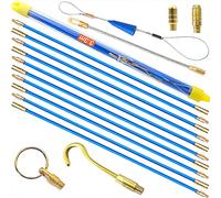 Cabling Rods Akuoly Fish Tape 3.3m Fiberglass Electrical Cable Threader Running Puller in Case 10Rods x 33cm, Blue
