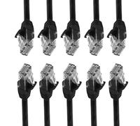 Cablix Cat 6 Ethernet Cable, 10-Pack, Patch Cord with Boot, High-Speed 10Gbps LAN Cable for Internet, Networking, Router, Modem, Switch, Printer, Servers, IT Data Center, PC, Xbox, PS5 (Black, 10 ft)