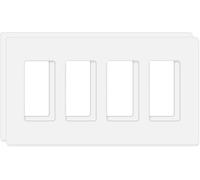 Cablix Screwless Wall Plate, Four Gang 4-Port, White, Polycarbonate, Screw-In, Pack of 2