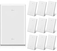 Cablix Screwless Wall Plate, Single Gang 1-Port, White, Polycarbonate, 4x7 Inches, Screw-In