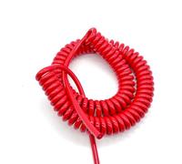 Cabluandry 2 core 20AWG Spiral Cord Industrial 0.5mm2 Pure Copper PU Electric Cord Stretchable Cable Striking Color(Stretch 6 Meters)