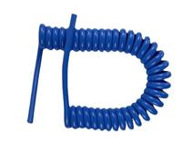 Cabluandry Spiral Cord 4 core 0.15mm2 Shielded Stretchable Blue Toughness PU Flexible Electrical Wire Elastic Cable(Stretch 17 Meters)