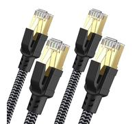 CABNEER Cat 8 Ethernet Cable 0.5M 2Pack, High-Speed Gigabit Braided RJ45 LAN Patch Cord, 40Gbps 2000Mhz, Lan Network Cable Compatible with Router Faster than Cat7