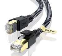 CABNEER Cat 8 Ethernet Cable 1M, High-Speed Gigabit Braided RJ45 LAN Patch Cord, 40Gbps 2000Mhz, Lan Network Cable Compatible for Modem, Router, Faster than Cat7