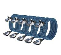 CABNEER Ethernet Cable 2M 5 Pack, Cat 8 Internet Cable, Short Ethernet Cable High Speed 40Gbps 2000Mhz Network Cable, Gigabit Braided RJ45 LAN Cable Cord for Modem Router Splitter Desktop