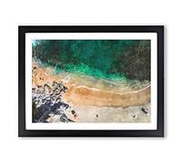 Cabo Bello Beach In Mexico Painting Modern Art Framed Print | A3 Black Framed Wall Art | Ready to Hang | Modern Beach Picture | Living Room Bedroom Lounge Office