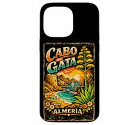 Cabo de Gata Spain, Vintage Mediterranean Coast Design Case for iPhone 14 Pro Max
