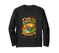 Cabo de Gata Spain, Vintage Mediterranean Coast Design Long Sleeve T-Shirt