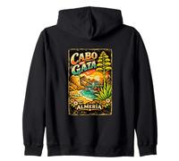 Cabo de Gata Spain, Vintage Mediterranean Coast Design Zip Hoodie