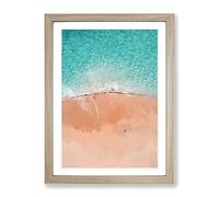 Cabo San Lucas Beach Mexico In Abstract Modern Framed Wall Art Print, Ready to Hang Picture for Living Room Bedroom Home Office Décor, Oak A4 (34 x 25 cm)