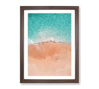 Cabo San Lucas Beach Mexico In Abstract Modern Framed Wall Art Print, Ready to Hang Picture for Living Room Bedroom Home Office Décor, Walnut A2 (64 x 46 cm)