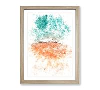 Cabo San Lucas Beach Mexico Watercolour Modern Framed Wall Art Print, Ready to Hang Picture for Living Room Bedroom Home Office Décor, Oak A4 (34 x 25 cm)