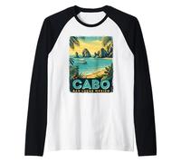Cabo San Lucas Mexico - Retro Spring Break Beach Vacation Raglan Baseball Tee