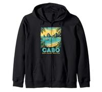 Cabo San Lucas Mexico - Retro Spring Break Beach Vacation Zip Hoodie