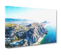 Cabo San Lucas Skyline In Mexico Canvas Print | Gallery Wrapped 30mm Frame Wall Art | 24x16 inches | Ready to Hang | Abstract Cityscape Picture | Living Room Bedroom Lounge Office