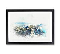 Cabo San Lucas Skyline in Mexico in Abstract Framed Print | A2 Black Framed Wall Art | Ready to Hang | Abstract Cityscape Picture | Living Room Bedroom Lounge Office