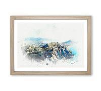 Cabo San Lucas Skyline in Mexico in Abstract Framed Print | A2 Oak Framed Wall Art | Ready to Hang | Abstract Cityscape Picture | Living Room Bedroom Lounge Office