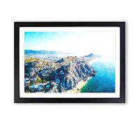 Cabo San Lucas Skyline in Mexico Painting Framed Print | A2 Black Framed Wall Art | Ready to Hang | Modern Cityscape Picture | Living Room Bedroom Lounge Office