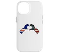Cabo Verde American USA Flag - USA Cabo Verdean Heart Case for iPhone 14