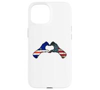 Cabo Verde American USA Flag - USA Cabo Verdean Heart Case for iPhone 15