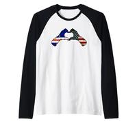 Cabo Verde American USA Flag - USA Cabo Verdean Heart Raglan Baseball Tee