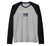 Cabo Verde Flag Cape Retro Island Pride Heritage Africa Love Raglan Baseball Tee
