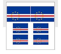 Cabo Verde Fridge Stickers Waterproof CPV Labels for Laptop Bike Van Helmet Packwith® #P1188 (6 Stickers Mixed Pack B)
