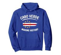 Cabo Verde Making History, Cape Verde Flag Blue Pullover Hoodie