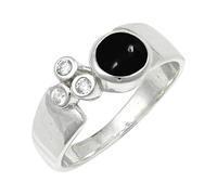 Cabochon Black Onyx Gemstone Women Silver Plated Ring C1152BY_N