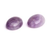 Cabochon Stone Oval Semi-Precious Gemstones Amethyst Crystal 15x20mm Charms DIY Beads CAB Bulk for Jewellery Ring Pendant Making 2pcs (No Holes)