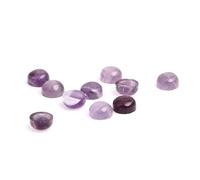 Cabochon Stone Round Semi-Precious Gemstones Amethyst Crystal 6mm Charms DIY Beads CAB Bulk for Jewellery Ring Pendant Making 5pcs (No Holes)