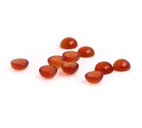 Cabochon Stone Round Semi-Precious Gemstones Red Agate Crystal 6mm Charms DIY Beads CAB Bulk for Jewellery Ring Pendant Making 5pcs (No Holes)