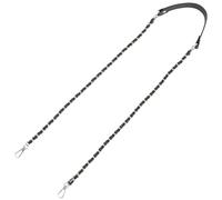 CABODYALS 1.24M Long Black Pu Leather Silver Chain Bag Strap With Alloy Clasps Replacement Purse Chains Accessories Crossbody Shoulder Straps for Handbag Unisex Canvas Bags Diy Making Supply